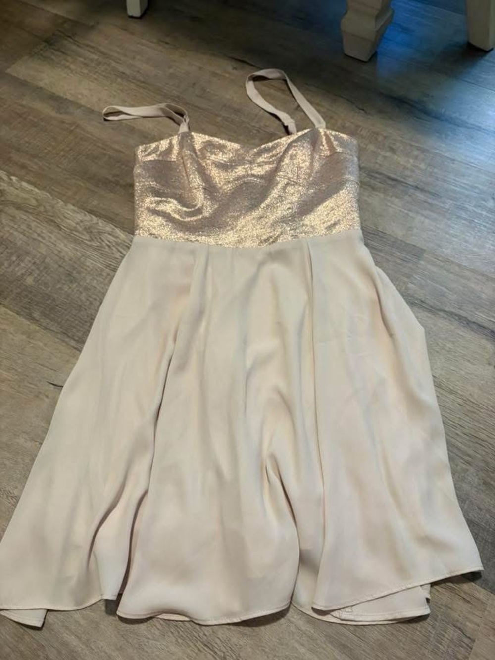 Sparkle Bodice Champagne Party Dress